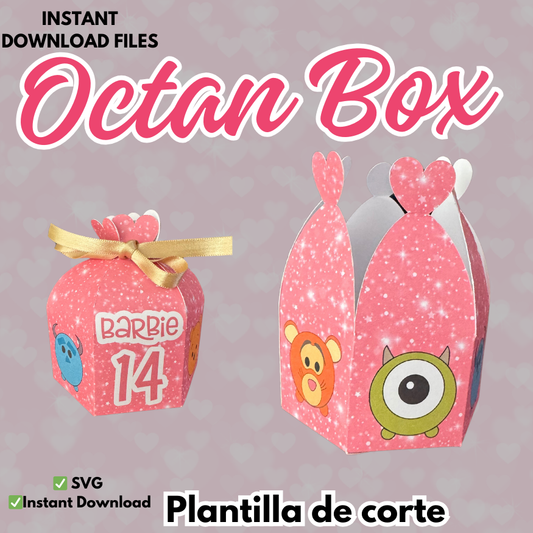 Octan Box, plantilla de corte para cajita super linda formato SVG,  ideal para personalizar y decorar en Navidad