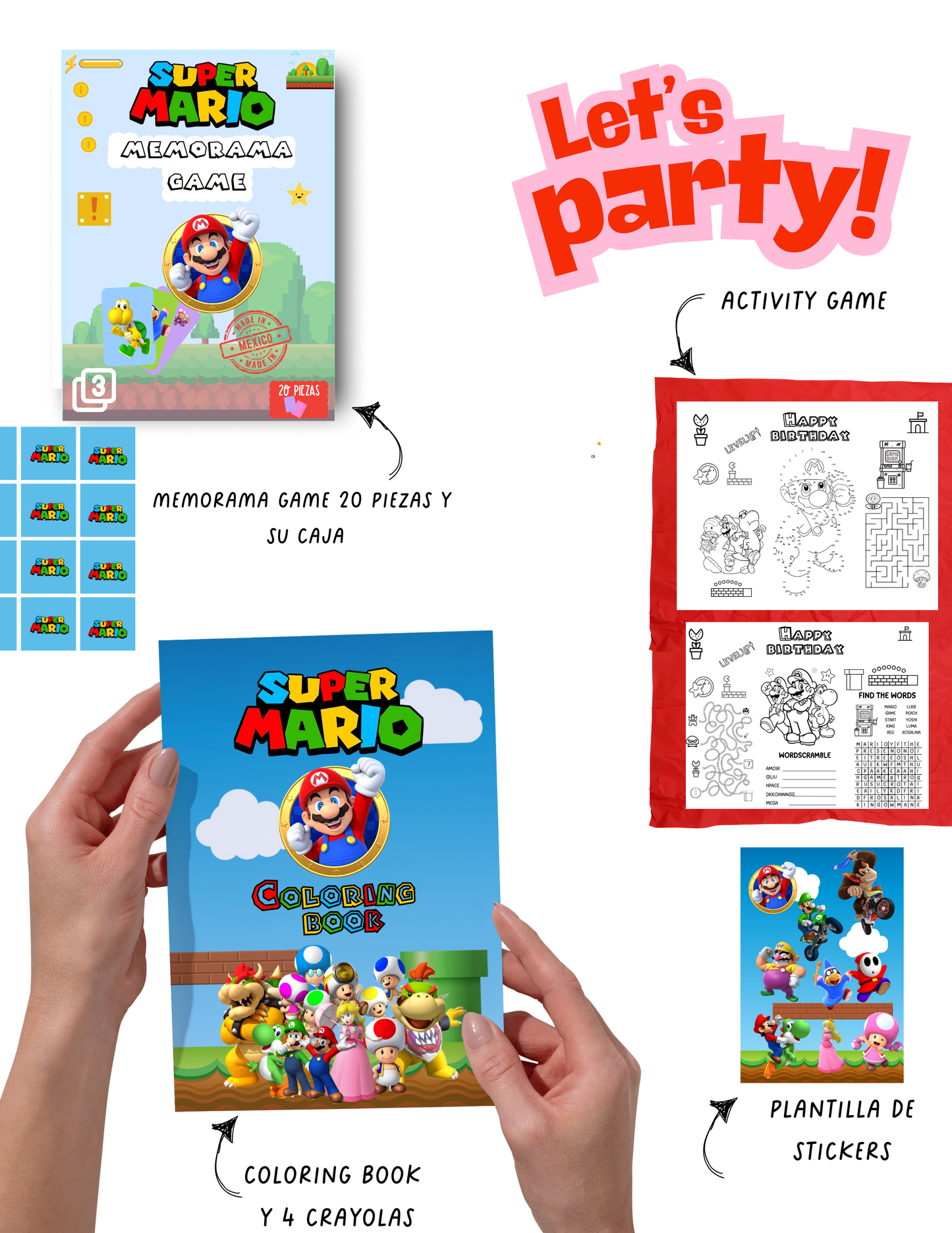 KIT DE JUEGOS Y ACTIVIDADES DE MARIO BROSS