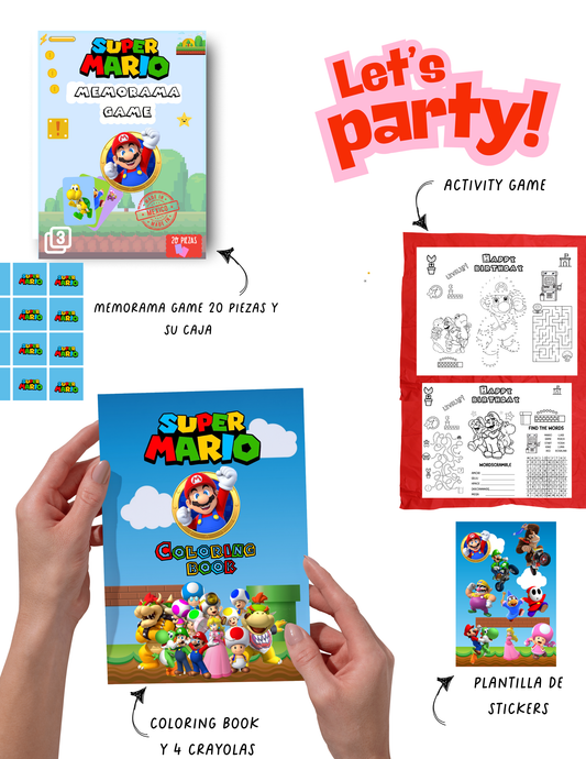KIT DE JUEGOS Y ACTIVIDADES DE MARIO BROSS