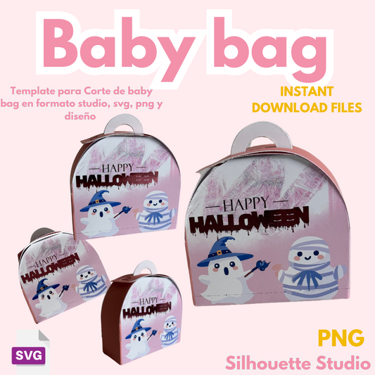 Plantilla de corte Baby Bag, formato svg, silhouette studio y png. crea hermosos dulceros con cualquier temática