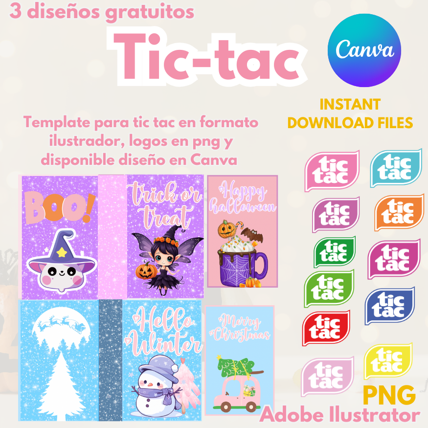 Template para tic tac personalizado para tus eventos