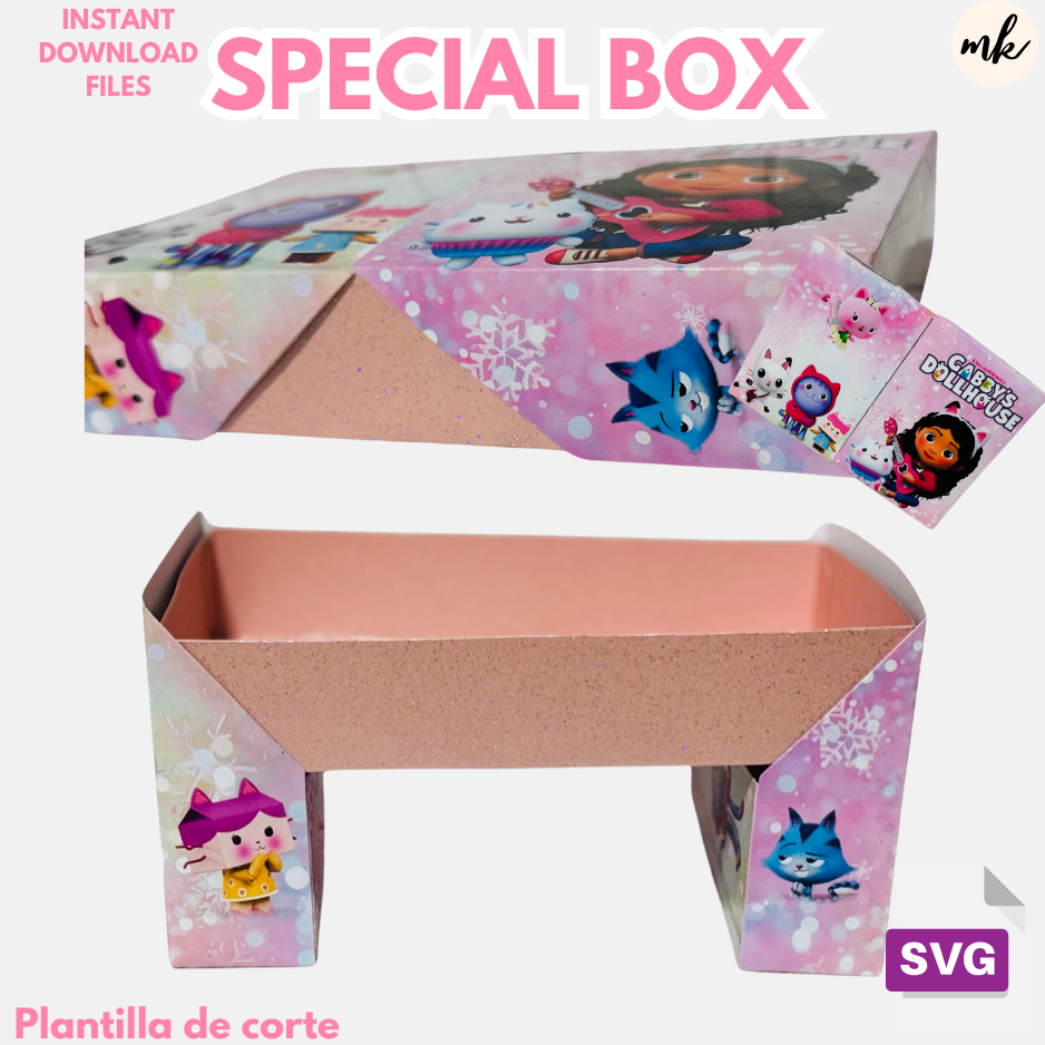 2 plantillas de corte Special Box, formato SVG para cajita de regalo, desayuno sorpresa y mucho más.