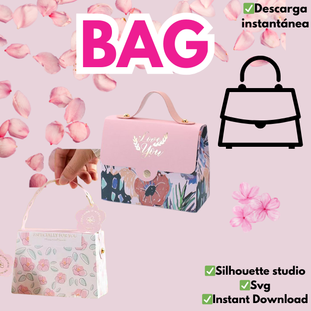 BAG box. Cajita en forma de bolsa en formato SVG y Silhouette studio