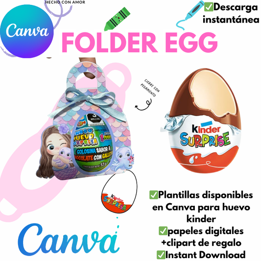 Kinder Egg Box plantilla para diseño en CANVA