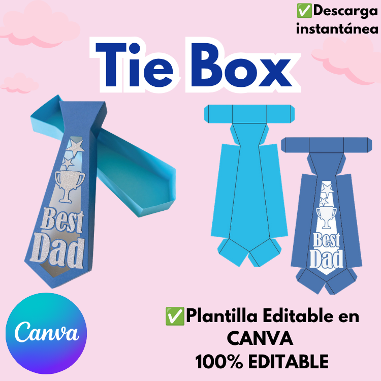 Tie Box Template CANVA
