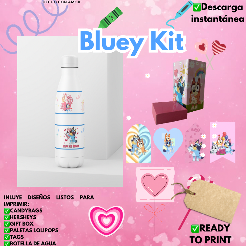 Bluey Kit, Material listo para imprimir edición SAN Valentín