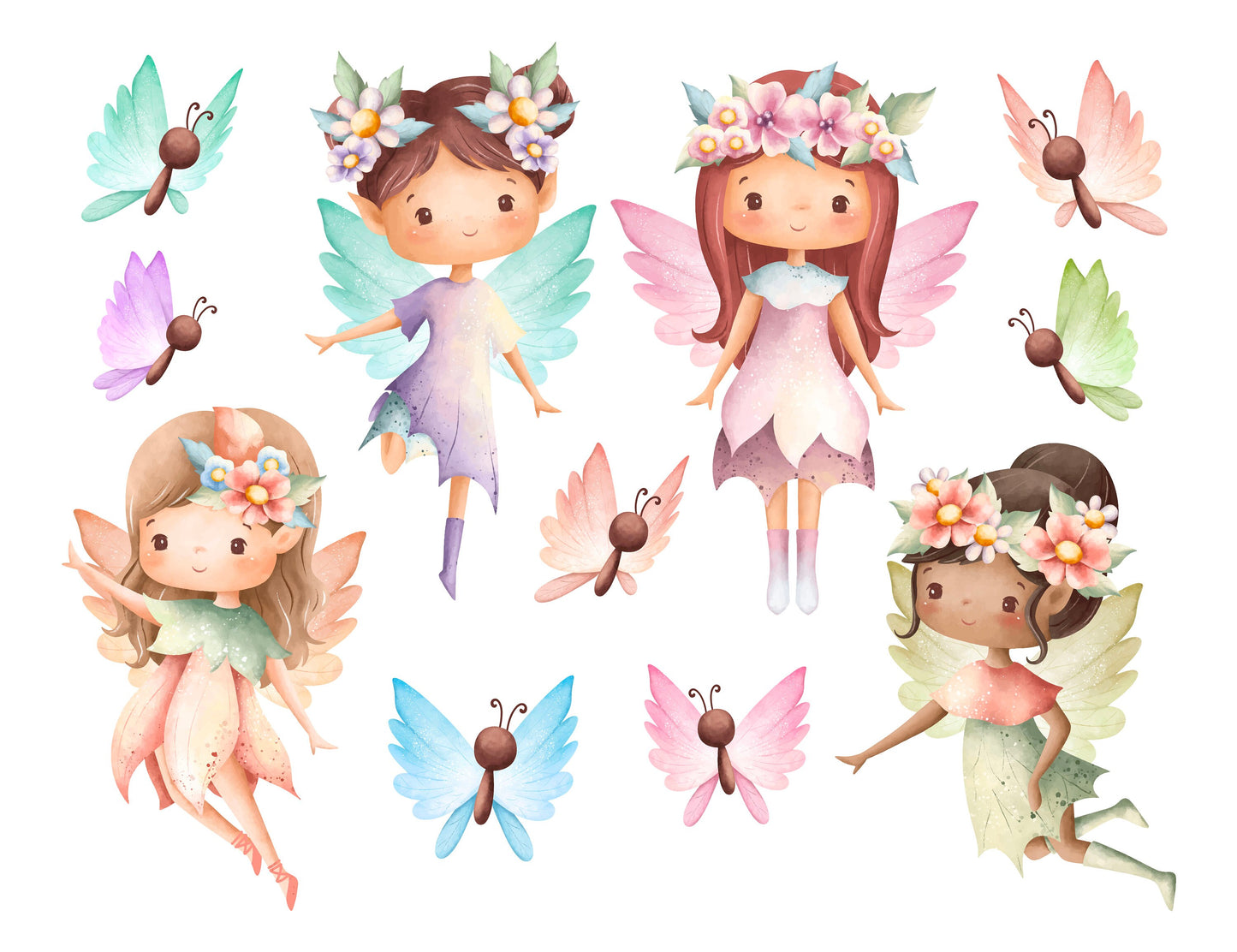 Cliparts en png, Hadas ilustraciones, cliparts en png, incluye elementos de las fotos. Listo para agregar a tus diseños, 300dpi