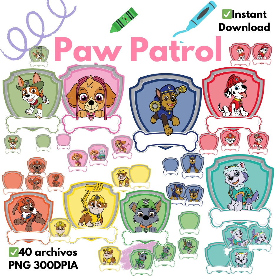 40 png Paw patrol listos para agregar a diseños