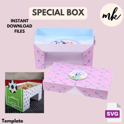 2 plantillas de corte Special Box, formato SVG para cajita de regalo, desayuno sorpresa y mucho más.