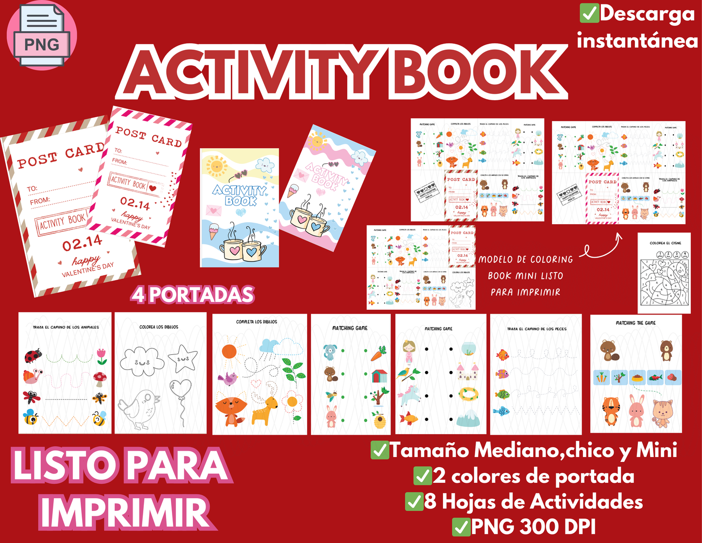 Activity Book Mediano, Chico y Mini 2026
