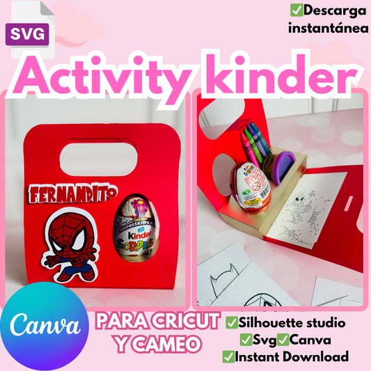 Activity Kinder, Disponible en formato svg y silhouette studio para CRICUT, CAMEO Y CANVA