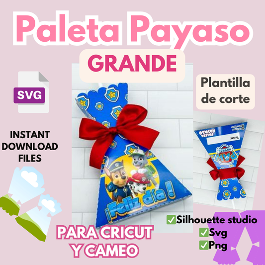 Plantilla Paleta Payaso Grande para Cameo y Cricut