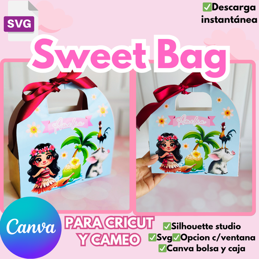 Sweet Bag, plantilla de corte en formato svg, silhouette studio, para Cricut y Cameo disponible