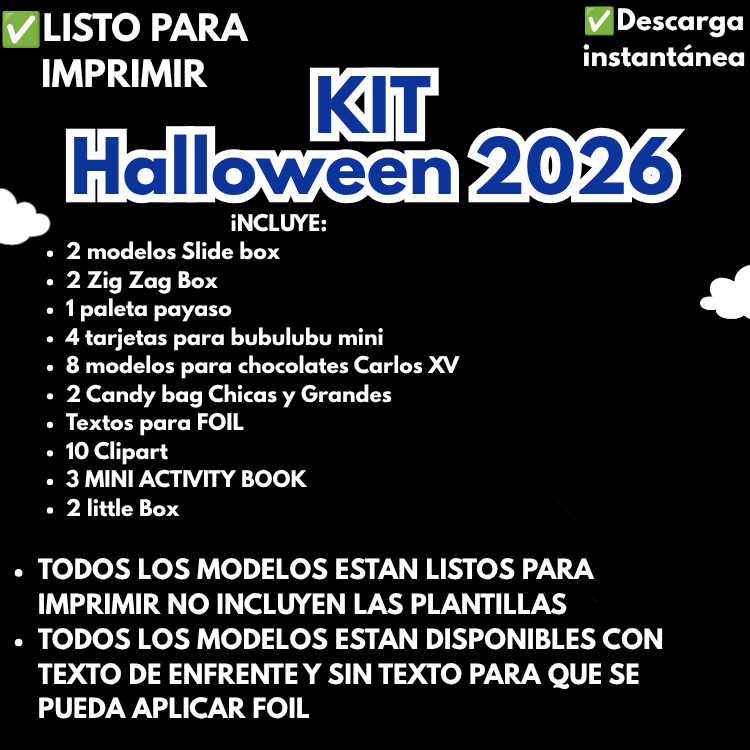 PREVENTA Kit Halloween 2026 Precio normal el 1 de Agosto