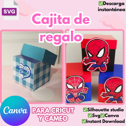 Cajita de chocolates con tapa, incluye plantilla editable en CANVA, plantilla formato svg y diseños listos para imprimir, ideal para regalar