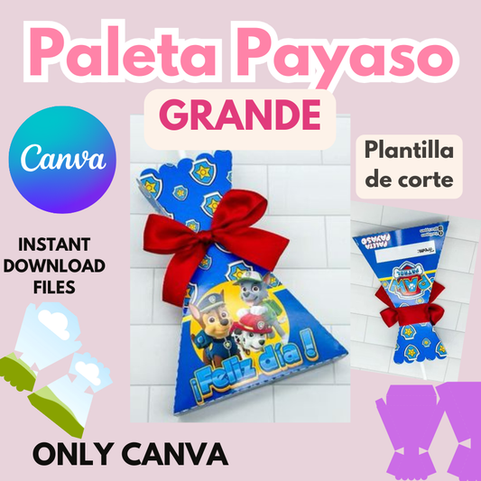 Plantilla Paleta Payaso Grande, editable para Canva