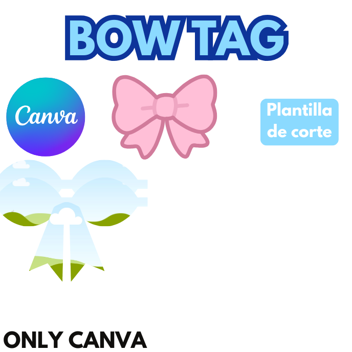 BOW TAG CANVA PLANTILLA