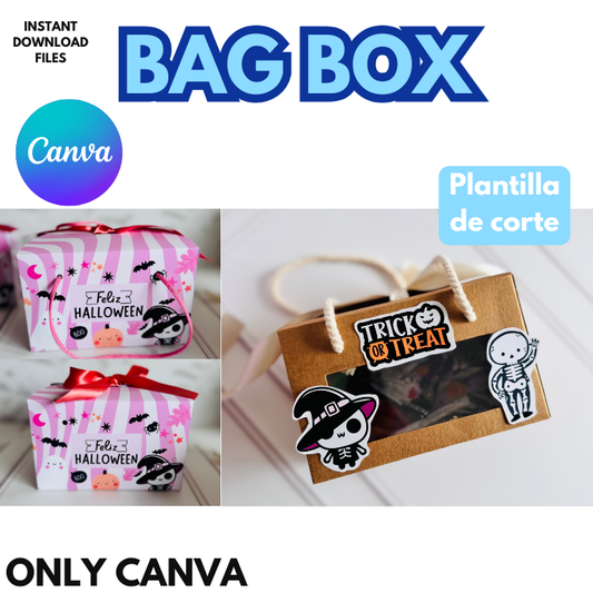 Bag Box, plantilla editable en CANVA