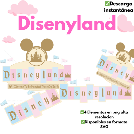 4 Elementos DisneyLand disponibles en formato SVG y PNG de alta resolucion