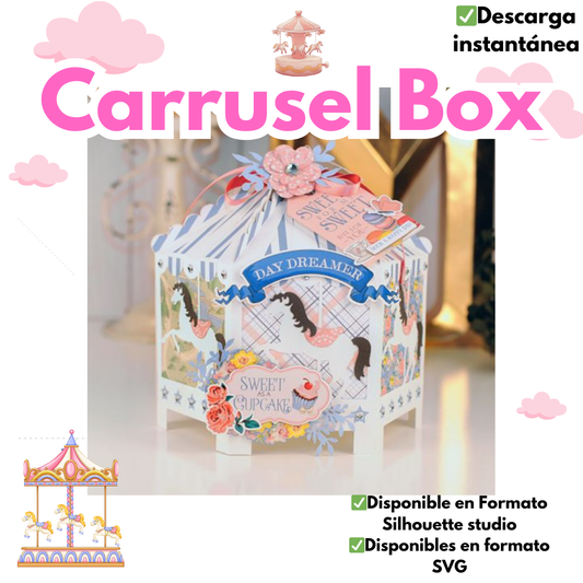 Carrusel Box, disponible en formato svg y silhouette studio. ideal para eventos