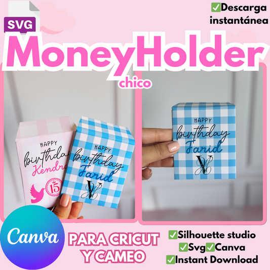 Money Holder chico, edicion en CANVA y plotter de corte CRICUT Y cameo