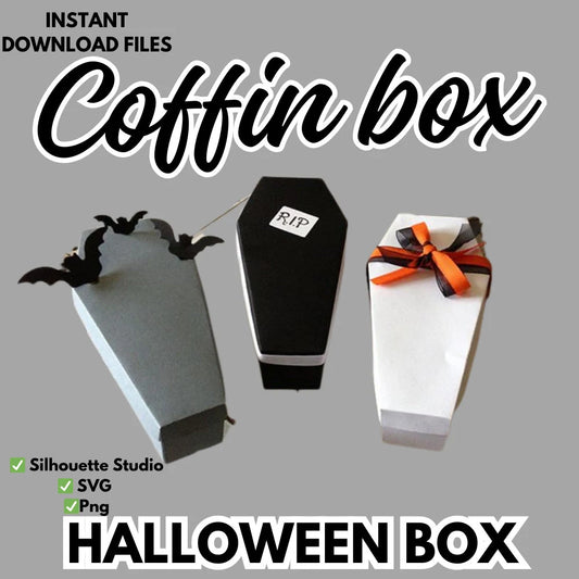 Coffin Box, plantillas de corte para cajita en forma de ataud, formato SVG, Silhouette Studio y PNG